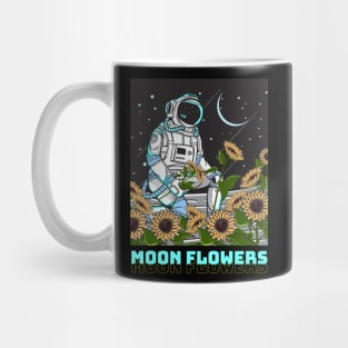 astronaut and moon sunflower Mug